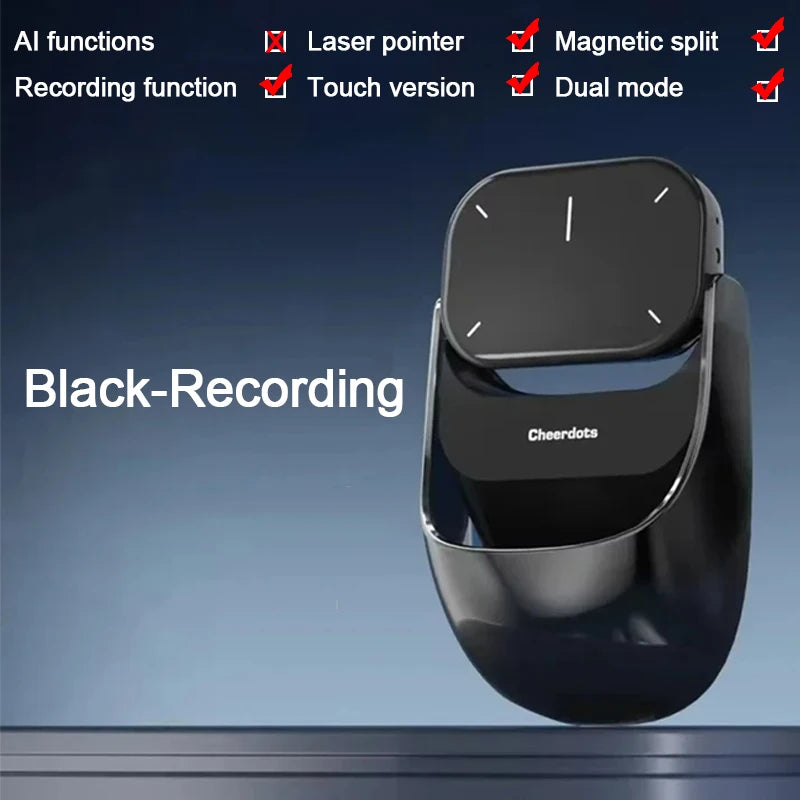 Cheerdots2 Detachable Air Wireless Mouse with Touchpad AI Recording, ChatGPT & Silent Click for Work