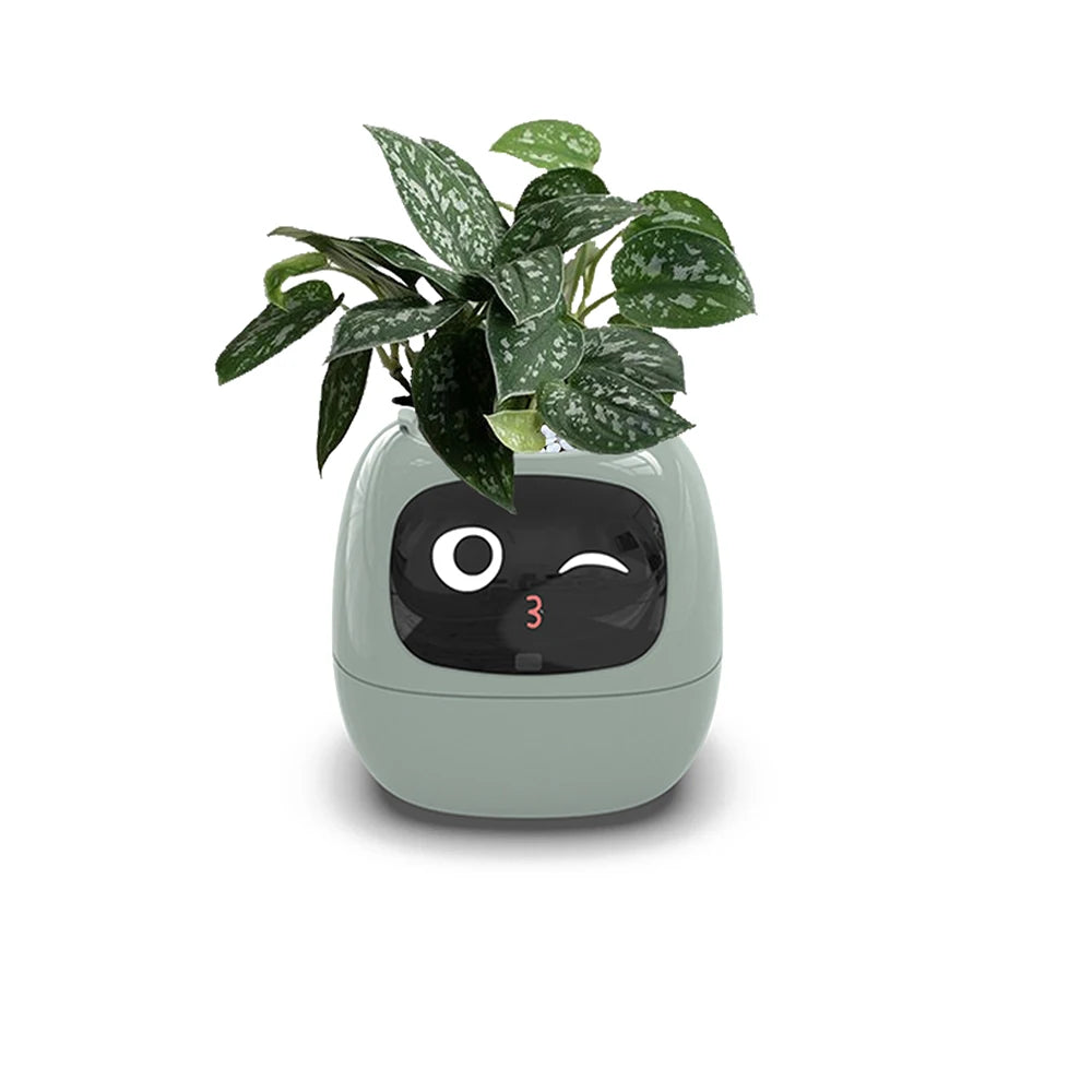 Tuya Smart Pet Planter Robot – Smart Plant Companion 7 Smart Sensors, Time, Light & Moisture Display