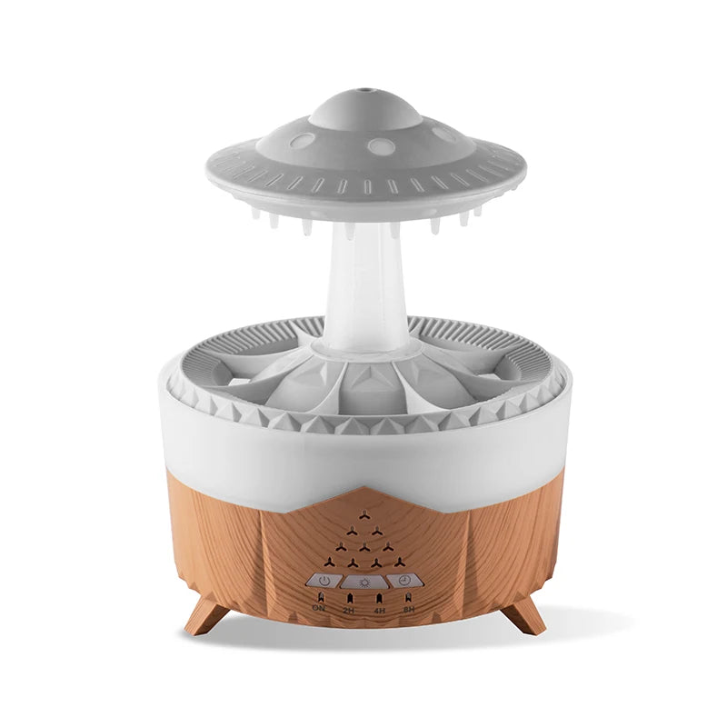 350ml Aroma Air Humidifier – Mini USB Remote Control Rain Cloud Aroma Diffuser with Color Light
