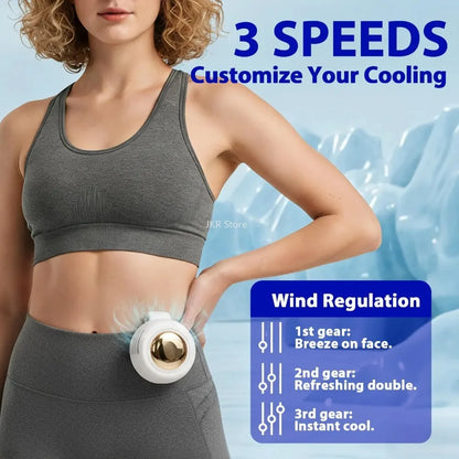 Portable Mini Bladeless Fan – Clip-On Waist Fan 3-Speed Cooling for Outdoor Travel & Daily Use