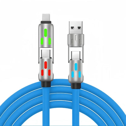 Multi Connectors 4 in 1 Charger – Rotating Elbow USB to Type-C 1.5m 240W Fast Charging Cable & Data Transfer