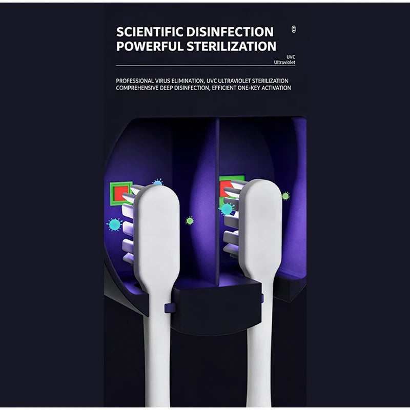 Electric Toothbrush Holder with Digital Charge Display Wall-Mounted Induction Charging Stand