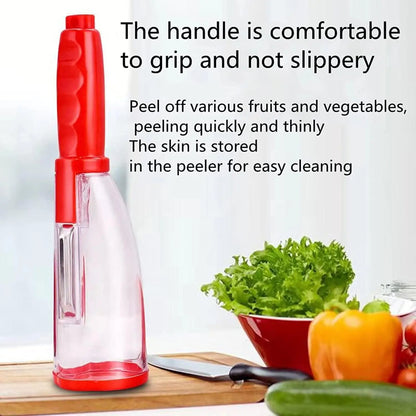 1Piece of Peeler with container Stainless steel blade,Both fruits and vegetables are suitable