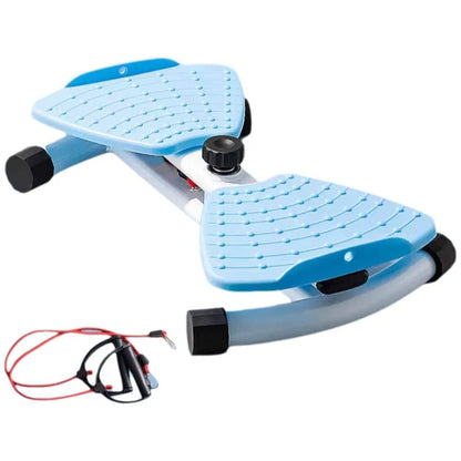 Rotating Waist Training Board with Resistance Bands Silent Stepper with Double-Grip Pedals