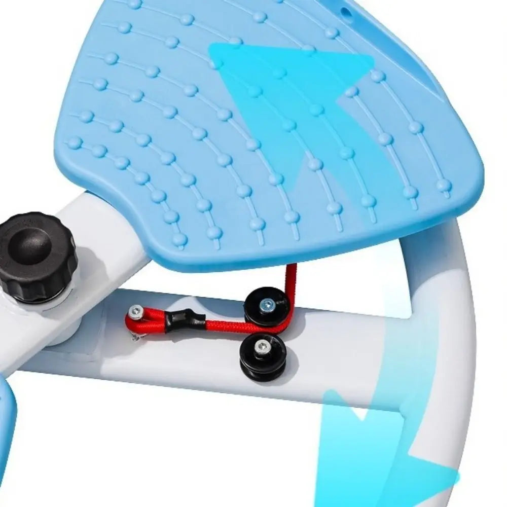 Rotating Waist Training Board with Resistance Bands Silent Stepper with Double-Grip Pedals