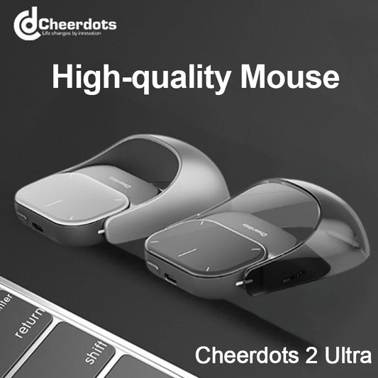 Cheerdots2 Detachable Air Wireless Mouse with Touchpad AI Recording, ChatGPT & Silent Click for Work