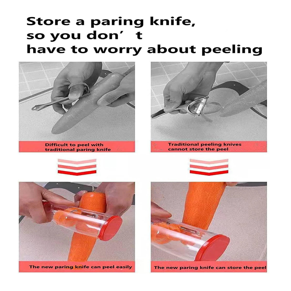 1Piece of Peeler with container Stainless steel blade,Both fruits and vegetables are suitable