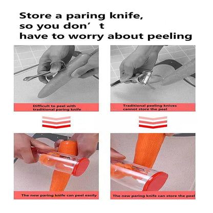 1Piece of Peeler with container Stainless steel blade,Both fruits and vegetables are suitable