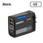 240W 5 In 1 GaN Fast Charger with LED Light 2 USB + 3 PD Multi-Port for iPhone & Laptop