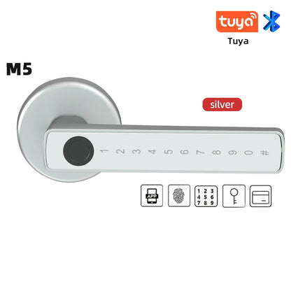 RAYKUBE M5 Tuya BLE Smart Fingerprint Door Lock Password, IC Card, Key & Tuya App Unlock
