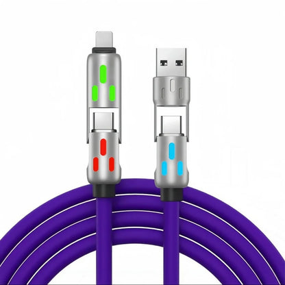Multi Connectors 4 in 1 Charger – Rotating Elbow USB to Type-C 1.5m 240W Fast Charging Cable & Data Transfer