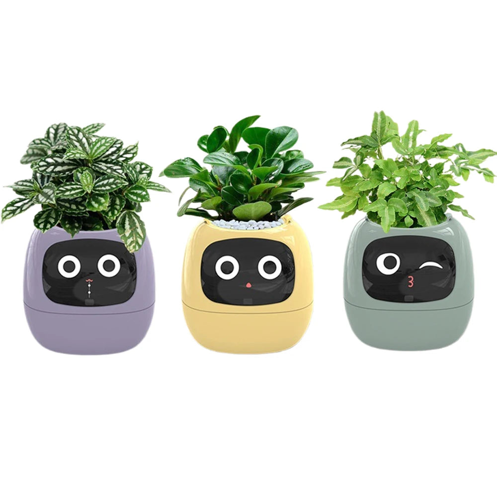 Tuya Smart Pet Planter Robot – Smart Plant Companion 7 Smart Sensors, Time, Light & Moisture Display