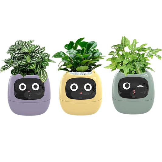 Tuya Smart Pet Planter Robot – Smart Plant Companion 7 Smart Sensors, Time, Light & Moisture Display