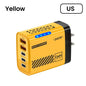 240W 5 In 1 GaN Fast Charger with LED Light 2 USB + 3 PD Multi-Port for iPhone & Laptop