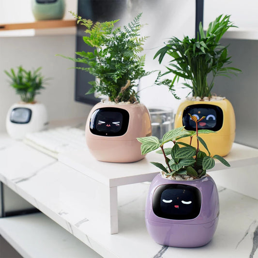 Tuya Smart Pet Planter Robot – Smart Plant Companion 7 Smart Sensors, Time, Light & Moisture Display
