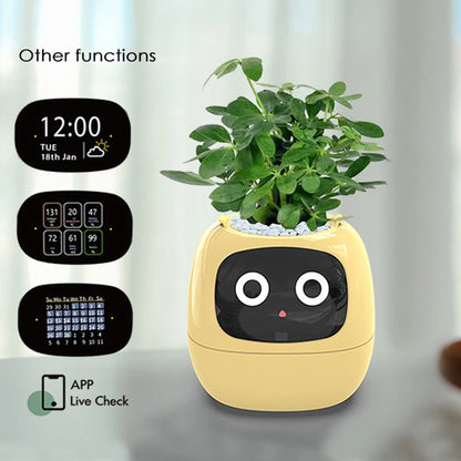 Tuya Smart Pet Planter Robot – Smart Plant Companion 7 Smart Sensors, Time, Light & Moisture Display