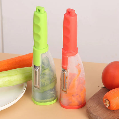 1Piece of Peeler with container Stainless steel blade,Both fruits and vegetables are suitable