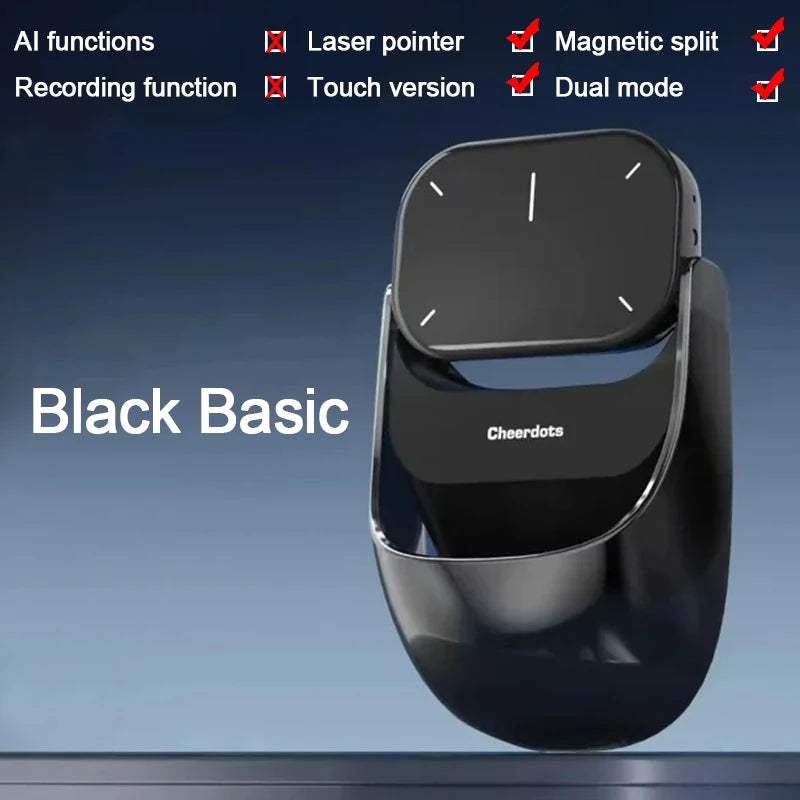 Cheerdots2 Detachable Air Wireless Mouse with Touchpad AI Recording, ChatGPT & Silent Click for Work